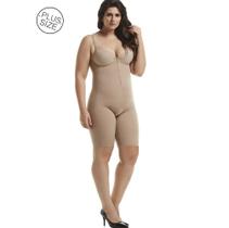 Body Macaquinho Plus Size Alta Compressão Bojo Ziper Afina Cintura Corrige Postura Modela 845RE