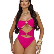 Body Maiô com Pingente de Estrela Dourada 2025 tendencia