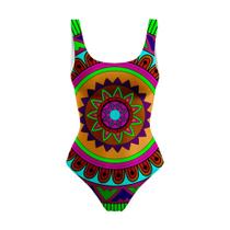 Body Maiô Estampado Mandala Boho Cores