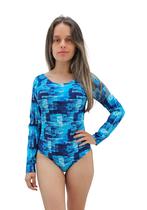 Body Maiô Feminino Manga Longa Proteção UV forrado