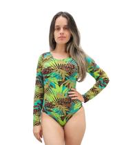 Body Maiô Feminino Manga Longa Proteção UV forrado