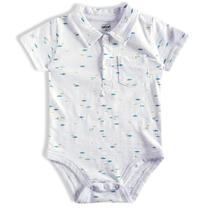 Body manga curta Baby Branco com gola polo Tamanho:G Body manga curta Baby Branco com gola polo Tamanho:G
