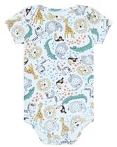 BODY MANGA CURTA BEBE 12847 - G - Azul estampado