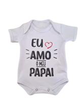 Body manga curta bebê algodão suedine amo meu papai