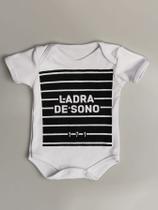 Body manga curta bebê algodão suedine ladra de sono preto