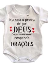 Body manga curta bebê algodão suedine prova de oração