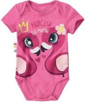 Body Manga Curta Bebê Menina Princesa da Mamãe Rosa - Malwee Zig Zig Zaa