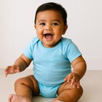 Body manga curta bebe menino algodão liso básico bodie neném enxoval maternidade confortável kit 3 peças Tamanho G