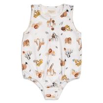 Body Manga Curta Bebê Menino Algodão Safari Mini &amp Co