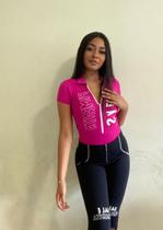 Body manga curta com zíper Body manga curta com zíper