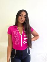 Body manga curta com zíper Body manga curta com zíper