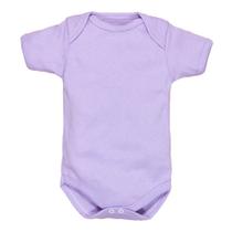Body Manga Curta Em Suedine Básico para Bebê Lilás