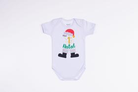 Body Manga Curta Estampa Meu Primeiro Natal