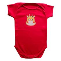 Body Manga Curta Girafa Bebê