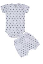 Body Manga Curta + Shorts Âncora Roupa De Bebe