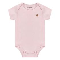 Body Manga Curta Suedine Rosa