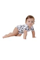 Body Manga Curta X Branco Le Marques Infantil Unissex Tamanho GG