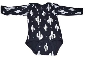 Body manga longa bebê masculino em Suede cactos