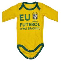 Body Manga Longa Brasil Copa Baby Unissex Tamanho:M