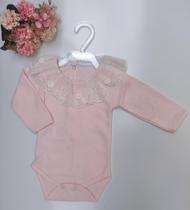 Body manga longa com gola rendada - moda bebê - maternidade Body manga longa com gola rendada - moda bebê - maternidade