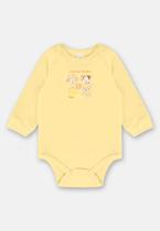 Body Manga Longa com Strass para Bebê Menina Up Baby