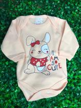 Body Manga Longa Fem Coelhinho Cute Body Manga Longa Fem Coelhinho Cute