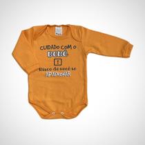 Body Manga Longa Frase Bebê Tamanho P
