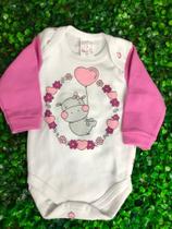 Body manga longa - hipopótamo flores