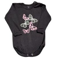 Body Manga Longa M Borboleta Preto Curió Look