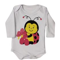 Body Manga Longa para Bebê Menina Desenho em Silk 100% Suedine Body Manga Longa para Bebê Menina Desenho em Silk 100% Suedine
