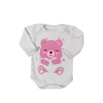 Body Manga Longa para Bebê Menina Desenho em Silk 100% Suedine Body Manga Longa para Bebê Menina Desenho em Silk 100% Suedine