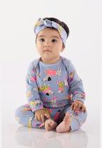 Body Manga Longa para Bebê Menina Up Baby