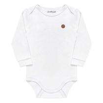 Body Manga Longa Suedine Branco