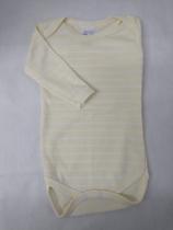 Body manga longa suedine listrado