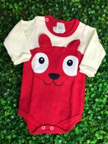 Body Manga Longa Ursinho Detalhes