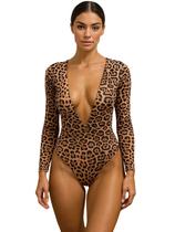 Body Maryland Manga Longa com Decote Profundo