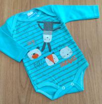 Body masculino bebê estampado manga longa