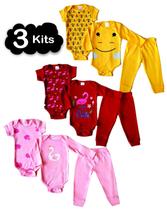 Body Menina 3 Kits com 9 Peças MEIA ESTAÇÃO