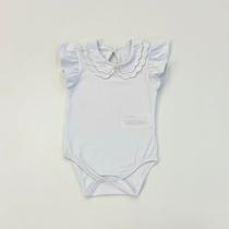 Body Milon Infantil Bebe Liso Gola Bordada 2 Cores Verão Moda Kids