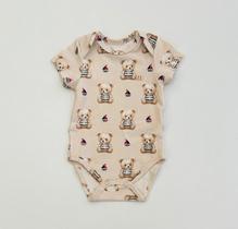 Body Milon Unissex Estampado Ursinhos Bege Prático e Confortável