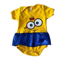 Body Minnions Minion Bodie Macacão Mesversário Bebê Desenho Md183 Body Minnions Minion Bodie Macacão Mesversário Bebê Desenho Md183