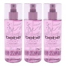 Body Mist Bebe Sheer para mulheres, 250 ml, pacote com 3