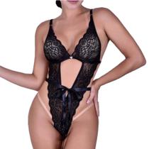 Body Mistério Sexy Em Renda Com Transparência - Lingerie Sensualle