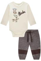 Body ml e calca jogger bege claro