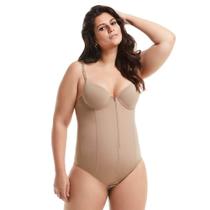 Body Modelador com Zíper Alta Compressão Mondress 755RE Plus Size