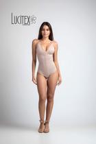 Body Modelador Lucitex Pós Cirúrgico Compressivo Frontal Cetinete Alças Ajustáveis