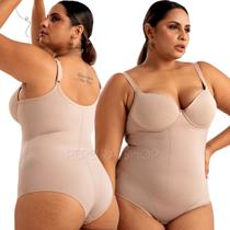 Body Modelador Plus Size Média Forte Compressão Com Bojo 351601