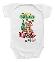 Body Natal Roupa Festa Bebê Menino Menina Ursinho Primeiro Body Natal Roupa Festa Bebê Menino Menina Ursinho Primeiro
