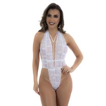 Body Nefertite Rendado Detalhe Cordão Pérolas - Lingerie Pimenta Sexy