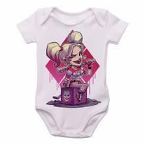body nenê criança roupa bebê Arlequina Coringa body nenê criança roupa bebê Arlequina Coringa